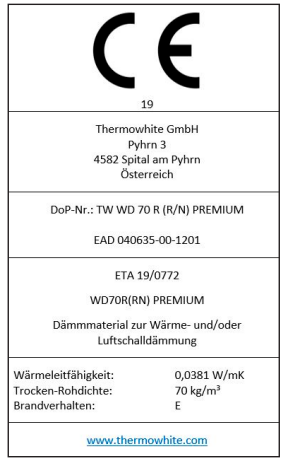 CE-Kennzeichnung wd70rn-premium